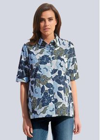 Bluse mit floralem Dessin in offwhite - Alba Moda