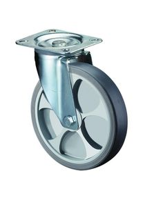 BS Rollen, Möbelrollen, Lenkrolle D.250mm Trgf.300kg thermopl.Ku.Platte L135xB110mm