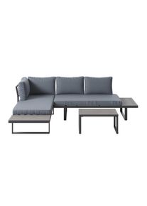 Ambia Garden Loungegarnitur , Grau , Metall, Kunststoff, Textil , Füllung: Schaumstoff,Polyester , 252x182 cm , Gartenmöbel, Loungemöbel,