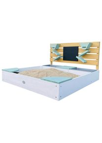 Ambia Garden Sandkasten , Braun, Grün, Weiß , Holz, Kunststoff , Hemlocktanne , 100x105x59 cm , unisex , EN 71, CE, FSC 100% , Sitzfläche, mit