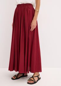 bonprix Mujer, Falda maxi de efecto arrugado, rojo, 46