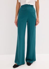 Pantalon de tailleur en viscose fluide - p&eacute;trole - taille 38 - bonprix