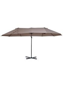 Outsunny Ombrellone Doppio Poliestere Anti-UV Impermeabile Marrone