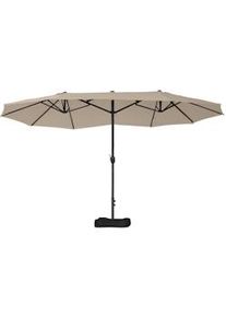 Outsunny Ombrellone da Giardino Doppio 460x270cm Base a Croce