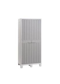 Armadio in resina alto mobile per esterno tuttopiani effetto legno 78x46x182h