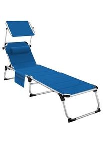 TecTake Tumbona Lorella acolchada, plegable - azul - 405109