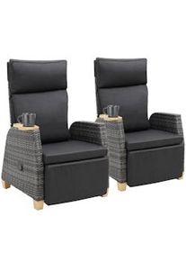 TecTake Poltrona in rattan Pescara con telaio in alluminio, schienale regolabile - 406222