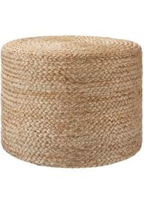 TecTake Pouf Banno cilindrico fatto a mano in juta rotondo, stile boho - 405634