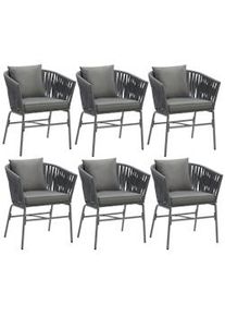 TecTake Set di sedie Valeiras con Design a corda,densi cuscini,60x61x77cm - 405833