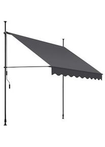 TecTake Toldo plegable para balcón con manivela, ajustable en altura - 200 x 180 cm, negro/gris - 404959