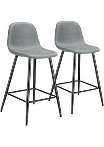 TecTake GmbH tectake Taburete alto WILLOW con respaldo y acolchado - Juego de 2 - 405860