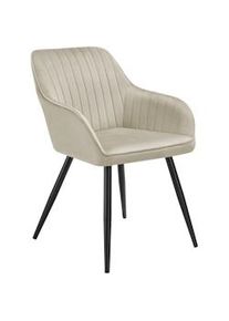TecTake GmbH tectake Silla Marilyn, aspecto de terciopelo, acolchada - crema/negro, Por unidad - 405712