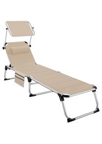 TecTake Tumbona Lorella acolchada, plegable beige - 405108