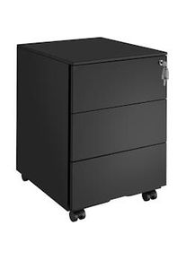 TecTake Cajonera con ruedas Magna con 3 cajones y cerradura - negro - 405236