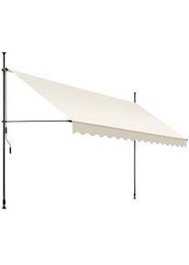 TecTake Toldo plegable para balcón con manivela, ajustable en altura - 400 x 180 cm, beige - 404969