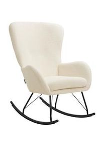 TecTake GmbH tectake Mecedora SWING con patines de acero y acolchado grueso - crema/negro - 405850