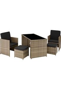 TecTake Conjunto de ratán Palermo - natural - 403563