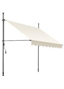 TecTake Toldo plegable para balcón con manivela, ajustable en altura - 200 x 180 cm, beige - 404957