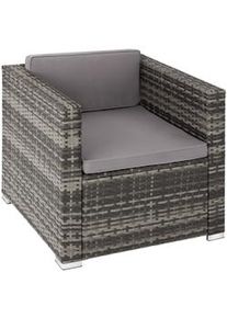 TecTake Poltrona in rattan Lignano - grigio - 404783