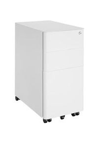 TecTake GmbH tectake Armadietto per pratiche con rotelle Parvus, 2 cassetti, 1 porta fascicoli - bianco - 405235