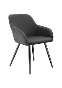 TecTake Silla de comedor Marilyn en diseño de pana y acolchada - antracita/negro, Por unidad - 405404
