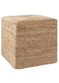 TecTake Pouf artigianale Banno Cube in juta,eckig,stile boho - 405633