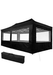 TecTake Carpa 3x6 m plegable con 4 paneles laterales - negro - 403164
