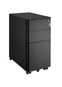 TecTake GmbH tectake Cajonera con ruedas y cerradura Parvus, con 2 cajones y 1 archivador colgante - negro - 405234