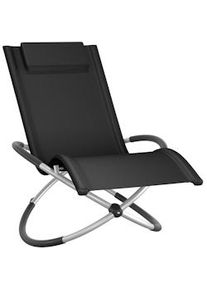 TecTake Tumbona Paulina ergonómica, plegable, 150 kg - negro - 404996