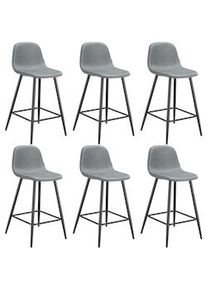 TecTake GmbH tectake Taburete alto WILLOW con respaldo y acolchado - Juego de 6 - 405879