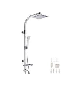TecTake Sistema doccia SF-8612 doccia a pioggia con doccetta manuale - grigio - 402680
