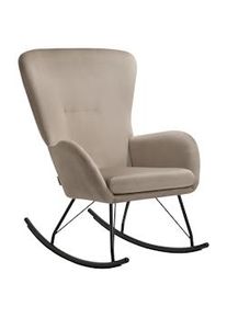 TecTake GmbH tectake Mecedora SWING con patines de acero y acolchado grueso - negro/beige - 405851