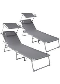 TecTake 2 Tumbonas Chloe - gris - 403414