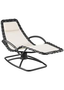 TecTake GmbH tectake Tumbona de jardín TOULON ergonómica con función oscilante - beige - 405815