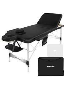 TecTake Lettino da massaggio a 3 zone Phuket, borsa da trasporto,telaio in alluminio - nero - 405582
