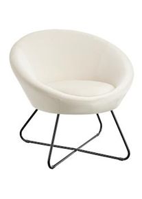 TecTake GmbH tectake Sillón de cóctel CENTERA, tapizado y redondo - Terciopelo beige - 405571