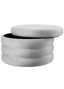 TecTake GmbH tectake Taburete ALTU XL, tapizado, con espacio de almacenamiento - Terciopelo gris - 405926