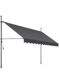TecTake Toldo plegable para balcón con manivela, ajustable en altura - 350 x 180 cm, negro/gris - 404968