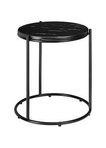 TecTake GmbH tectake Mesa auxiliar ELLSA con superficie de mármol y estructura de acero - negro/negro, Por unidad - 405942