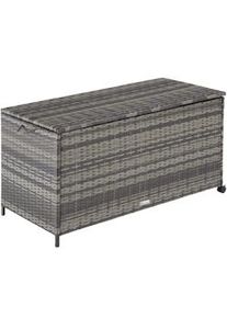 TecTake Baúl de almacenaje Kuusamo con estructura de aluminio y ruedas 297 l, 117x54x64cm - gris - 404555