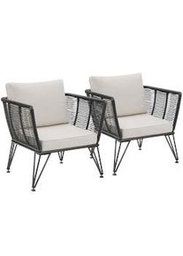 TecTake Set di poltrone da giardino Sundo con design a corda - 405463