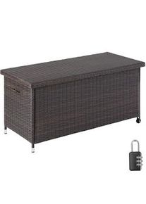 TecTake Baúl de almacenamiento Kiruna con trenzado de ratán sintético, 120x55x61,5 cm, 270l - marrón - 404211