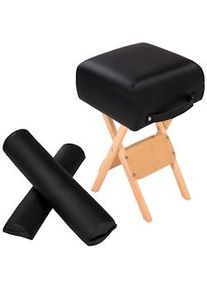 tectake sgabello + 2 rulli - nero - 400431
