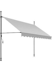 TecTake Toldo plegable para balcón con manivela, ajustable en altura - 300 x 180 cm, gris claro - 404964
