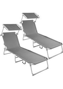 TecTake 2 tumbonas con 4 posiciones - gris - 403787