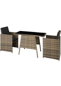 TecTake Conjunto de ratán Lausanne - natural - 403733