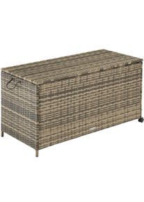 TecTake Baúl de almacenaje Kuusamo con estructura de aluminio y ruedas 297 l, 117x54x64cm - natural - 404556