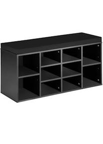 TecTake Zapatero con banco 103,5x48x30cm - negro - 403171