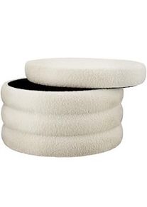 TecTake GmbH tectake Taburete ALTU XL, tapizado, con espacio de almacenamiento - Bouclé blanco/crema - 405927