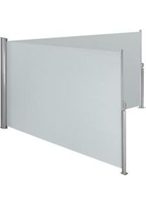 TecTake Toldo lateral doble extensible de aluminio - 160 x 600 cm, gris - 402331
